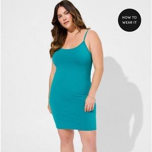 Torrid Teal Mini Foxy Cami Dress NWT